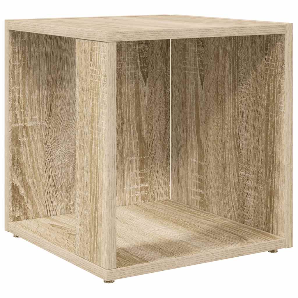 Bijzettafel 33x33x34,5 cm bewerkt hout sonoma eikenkleurig is nu te koop bij PeponiXL, paradijselijk wonen!