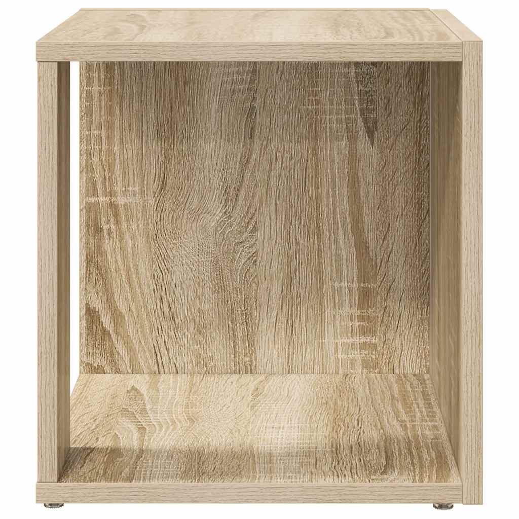 Bijzettafel 33x33x34,5 cm bewerkt hout sonoma eikenkleurig is nu te koop bij PeponiXL, paradijselijk wonen!