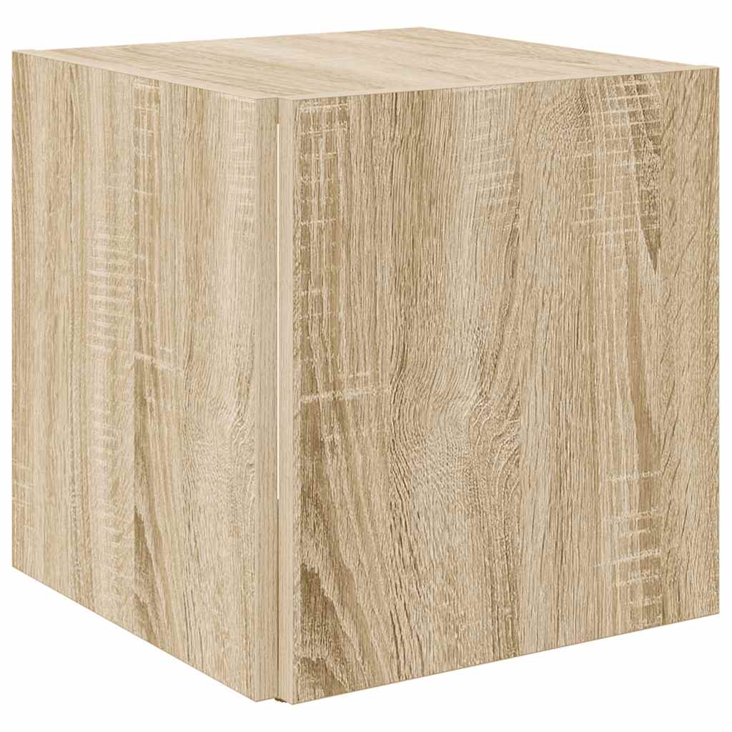 Bijzettafel 33x33x34,5 cm bewerkt hout sonoma eikenkleurig is nu te koop bij PeponiXL, paradijselijk wonen!