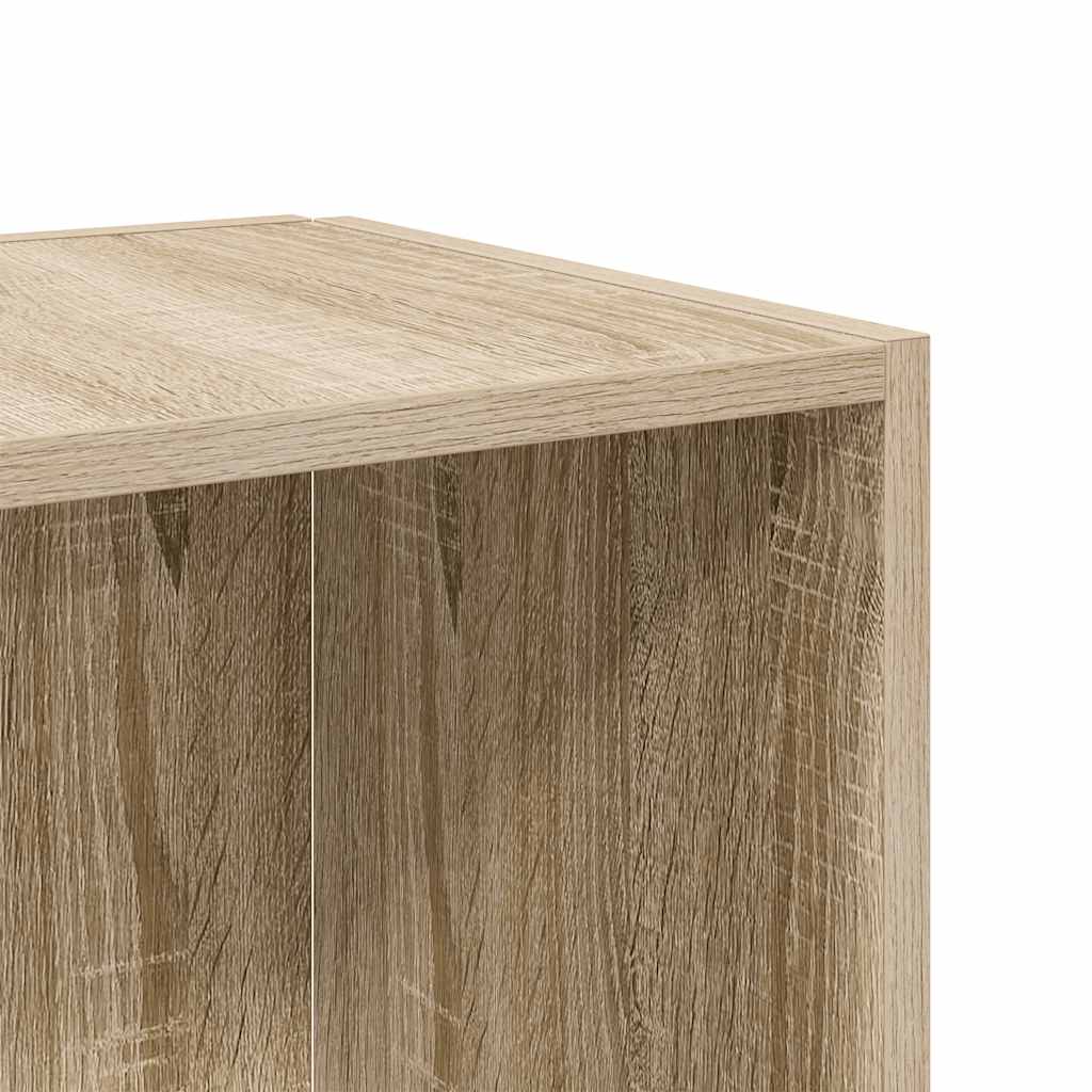 Bijzettafel 33x33x34,5 cm bewerkt hout sonoma eikenkleurig is nu te koop bij PeponiXL, paradijselijk wonen!