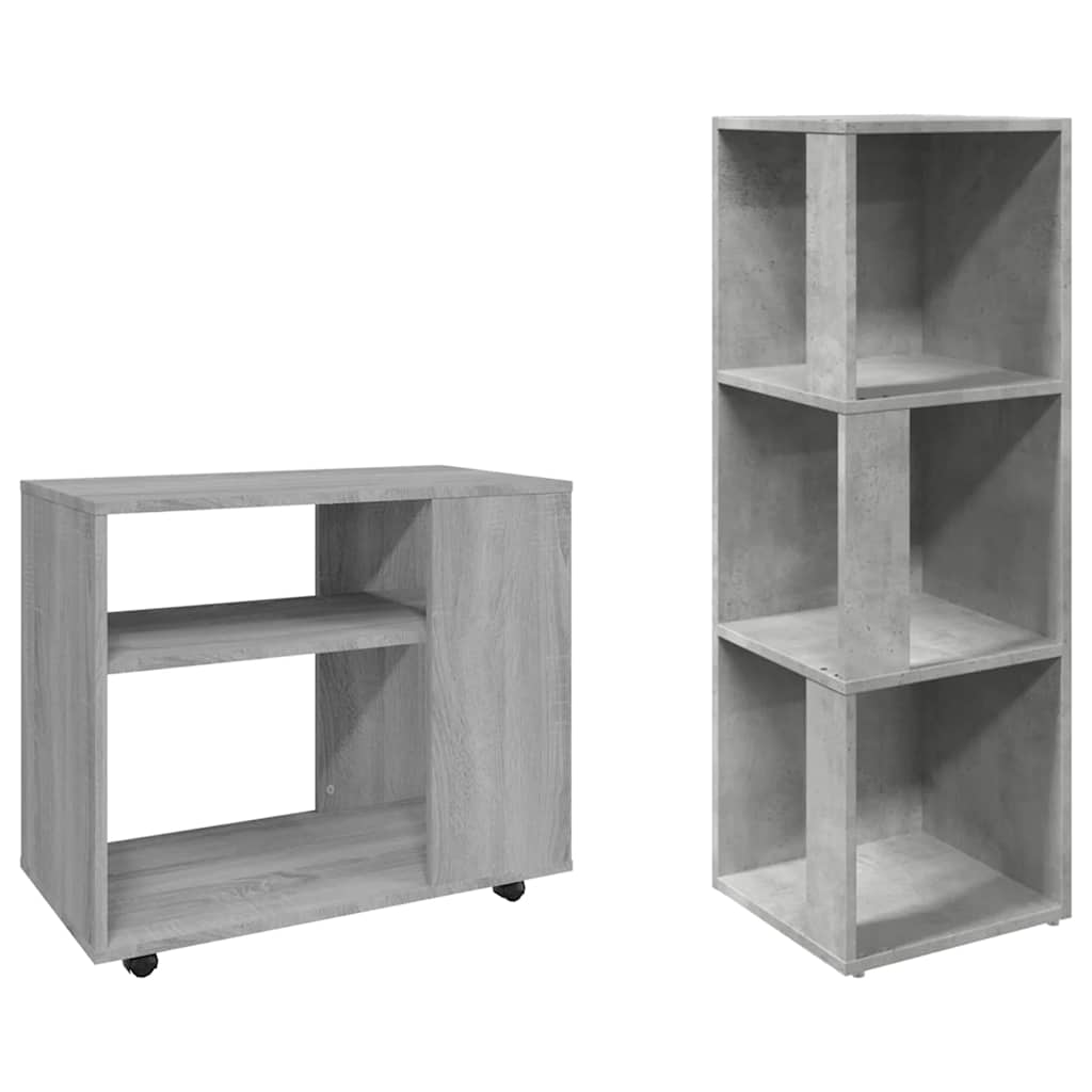 Hoekkast 33x33x100 cm bewerkt hout betongrijs is nu te koop bij PeponiXL, paradijselijk wonen!