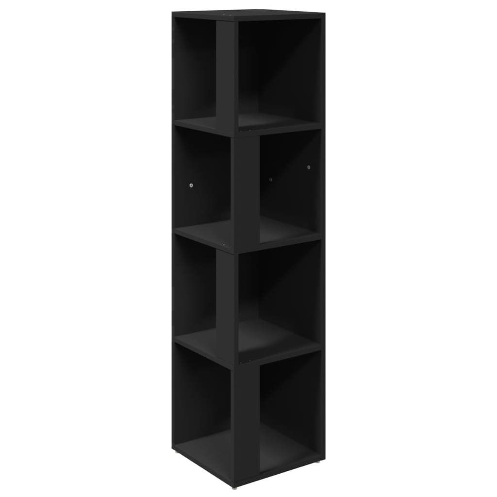 Hoekkast 33x33x132 cm bewerkt hout zwart is nu te koop bij PeponiXL, paradijselijk wonen!
