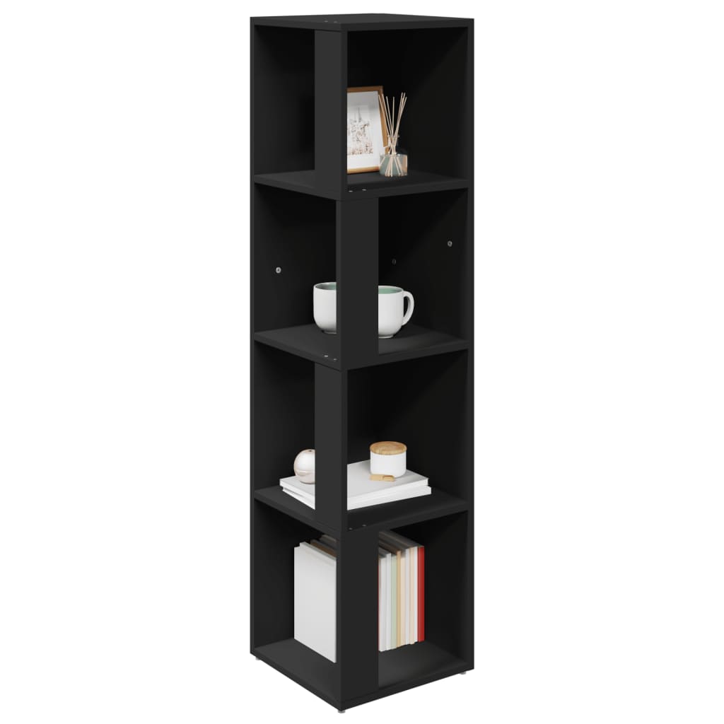 Hoekkast 33x33x132 cm bewerkt hout zwart is nu te koop bij PeponiXL, paradijselijk wonen!