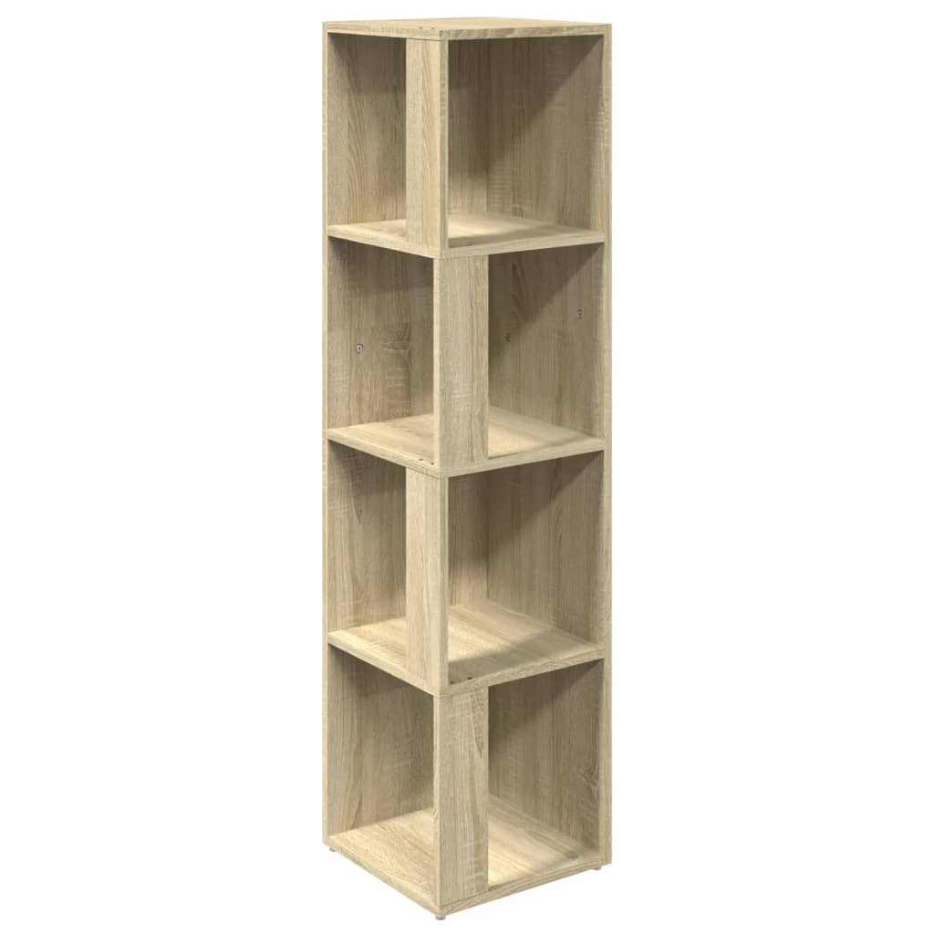 Hoekkast 33x33x132 cm bewerkt hout sonoma eikenkleurig is nu te koop bij PeponiXL, paradijselijk wonen!