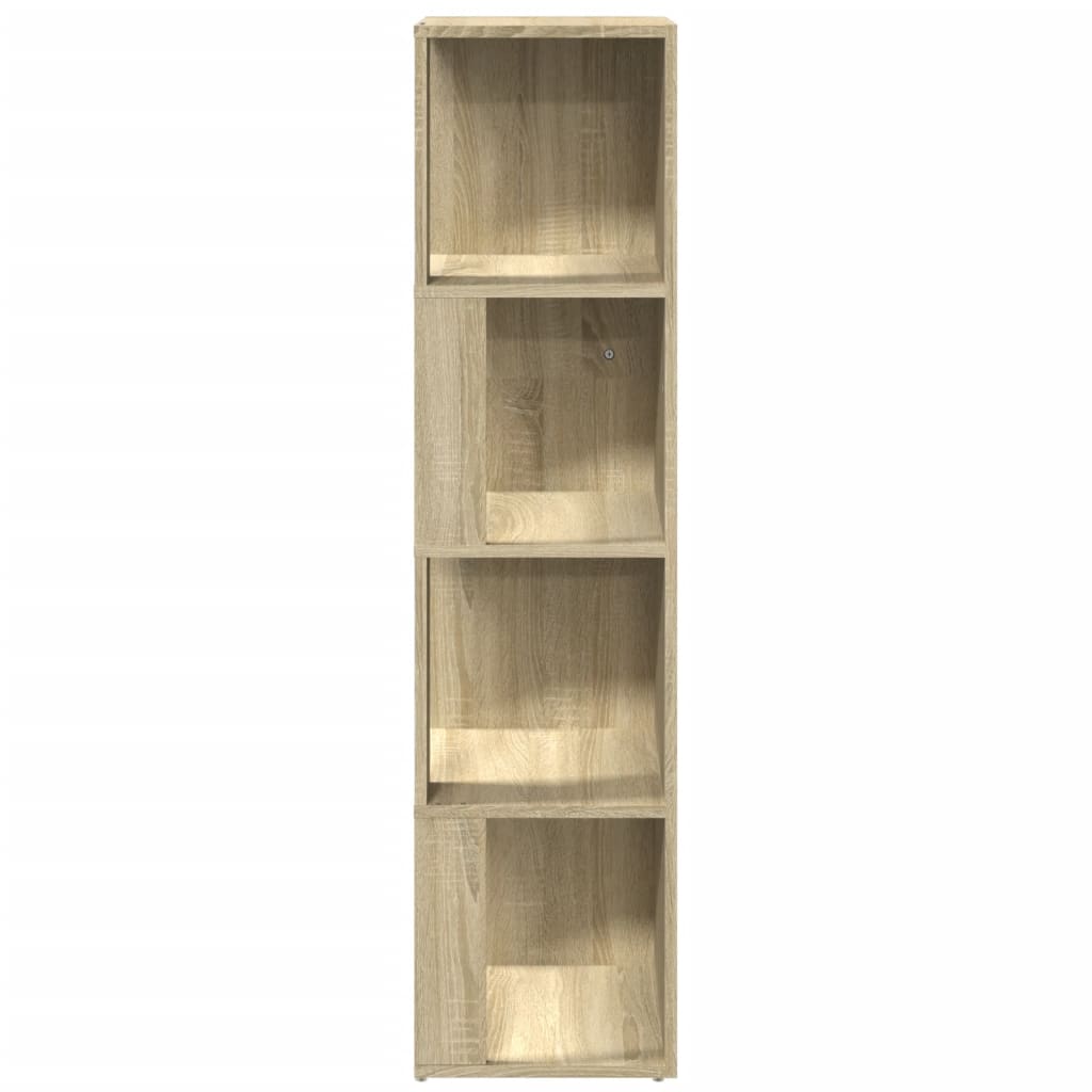 Hoekkast 33x33x132 cm bewerkt hout sonoma eikenkleurig is nu te koop bij PeponiXL, paradijselijk wonen!