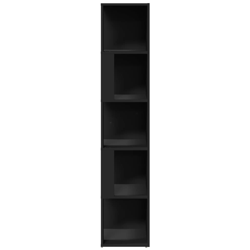 Hoekkast 33x33x164,5 cm bewerkt hout zwart is nu te koop bij PeponiXL, paradijselijk wonen!