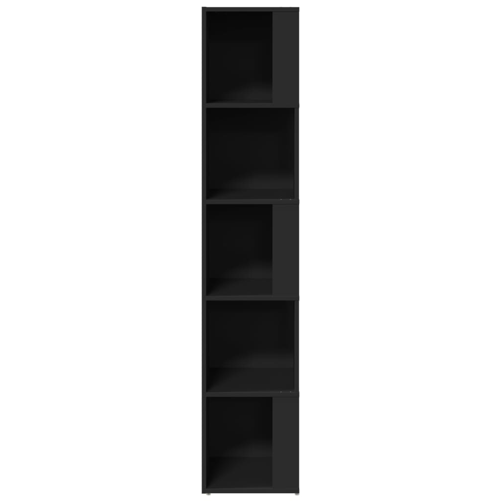 Hoekkast 33x33x164,5 cm bewerkt hout zwart is nu te koop bij PeponiXL, paradijselijk wonen!