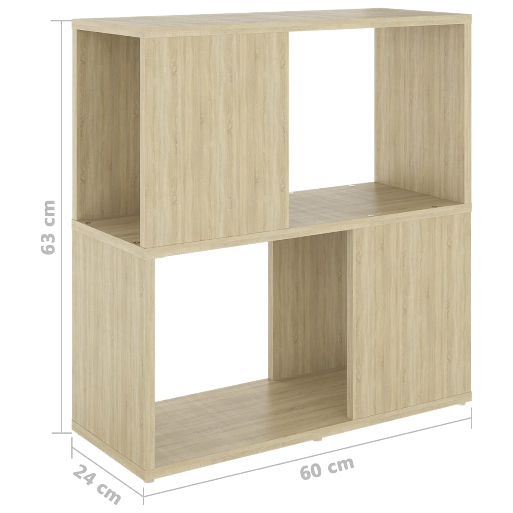 Boekenkast 60x24x63 cm bewerkt hout sonoma eikenkleurig is nu te koop bij PeponiXL, paradijselijk wonen!