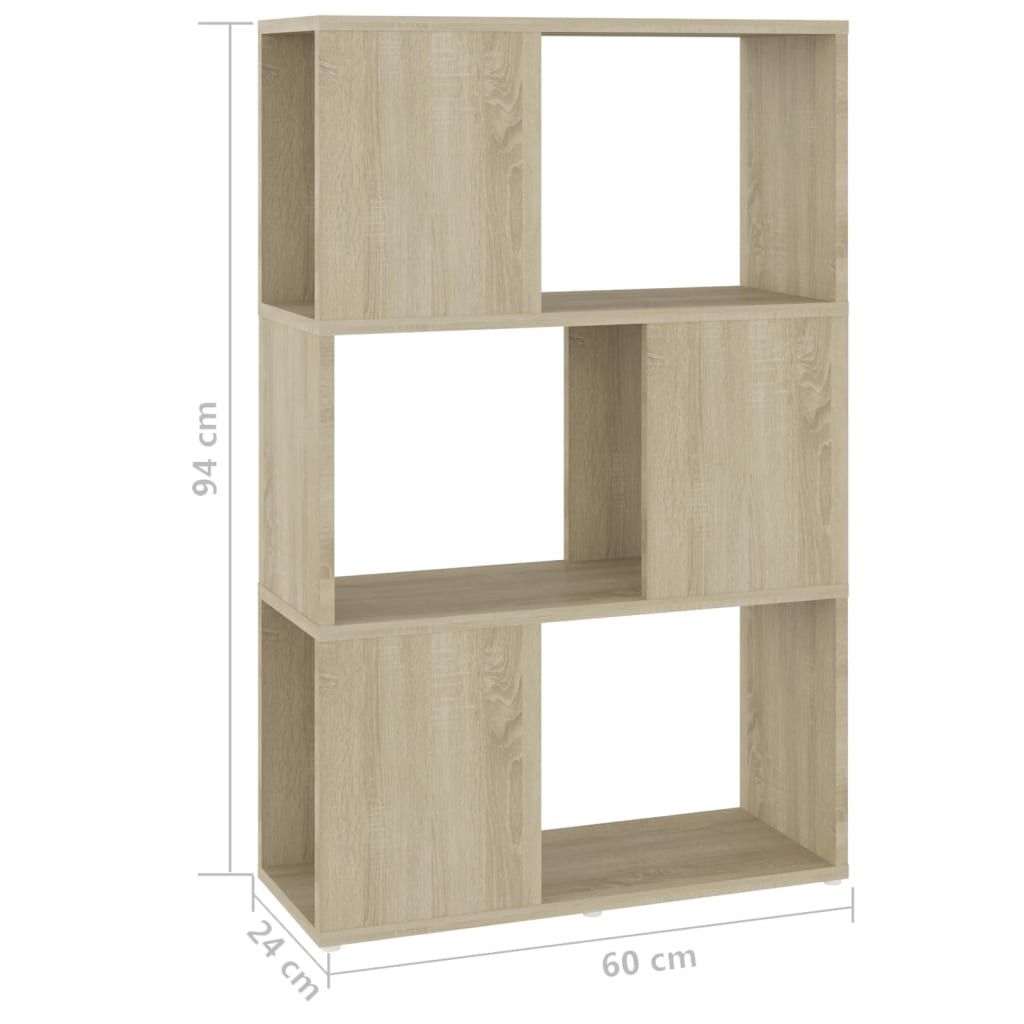 Boekenkast/kamerscherm 60x24x94 cm bewerkt hout sonoma eiken is nu te koop bij PeponiXL, paradijselijk wonen!