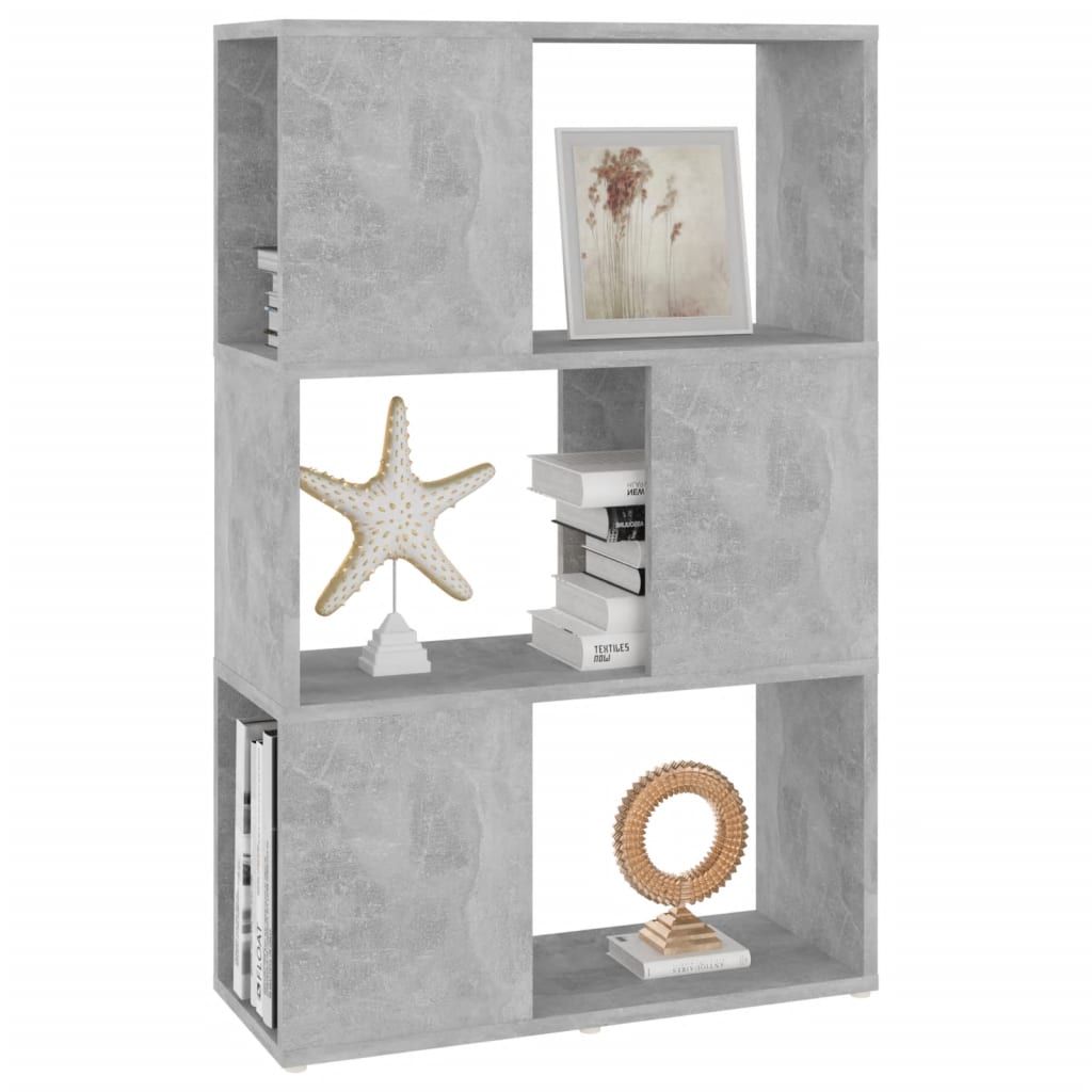 Boekenkast/kamerscherm 60x24x94 cm bewerkt hout betongrijs is nu te koop bij PeponiXL, paradijselijk wonen!