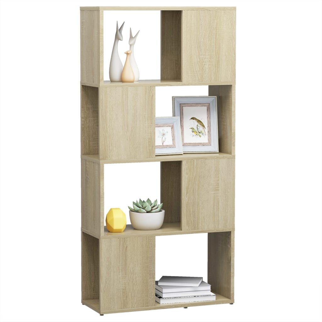 Boekenkast/kamerscherm 60x24x124,5 cm bewerkt hout sonoma eiken is nu te koop bij PeponiXL, paradijselijk wonen!
