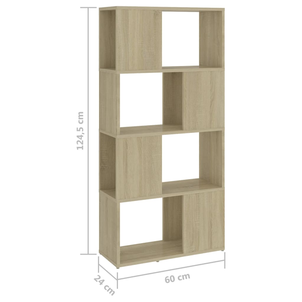 Boekenkast/kamerscherm 60x24x124,5 cm bewerkt hout sonoma eiken is nu te koop bij PeponiXL, paradijselijk wonen!