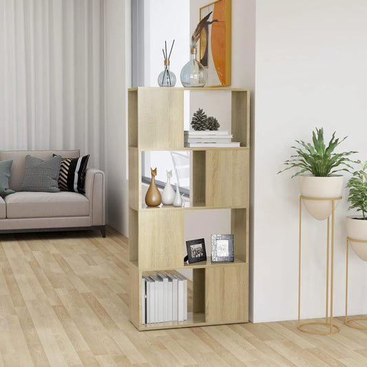Boekenkast/kamerscherm 60x24x124,5 cm bewerkt hout sonoma eiken is nu te koop bij PeponiXL, paradijselijk wonen!