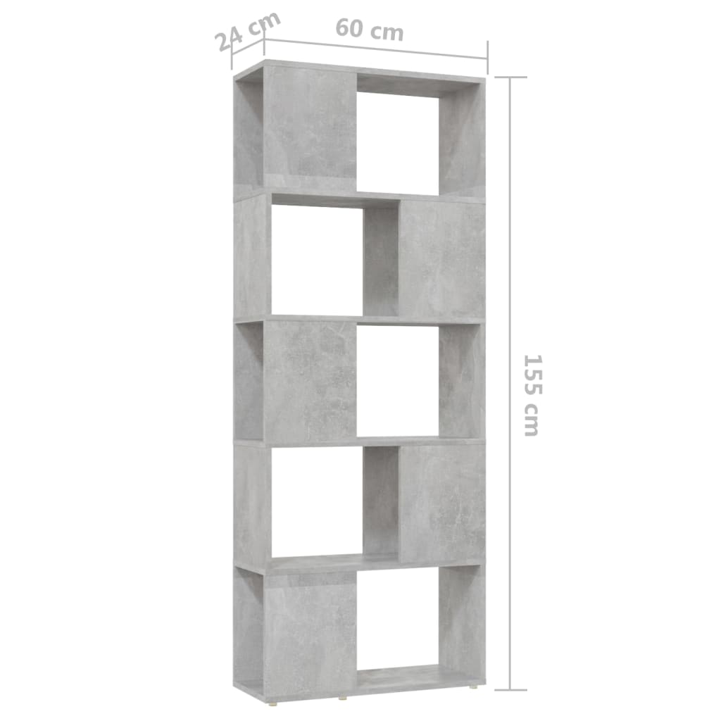 Boekenkast/kamerscherm 60x24x155 cm betongrijs is nu te koop bij PeponiXL, paradijselijk wonen!