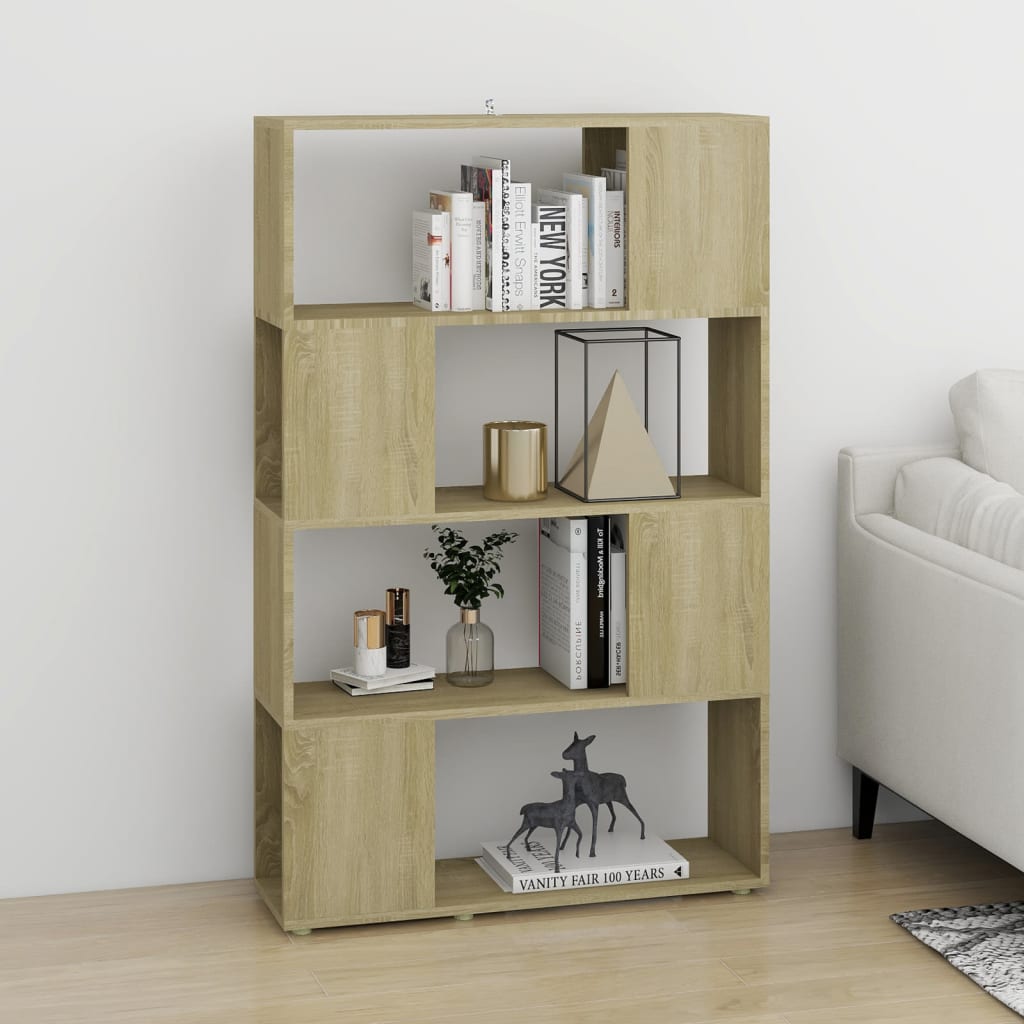 Boekenkast/kamerscherm 80x24x124,5 cm bewerkt hout sonoma eiken is nu te koop bij PeponiXL, paradijselijk wonen!
