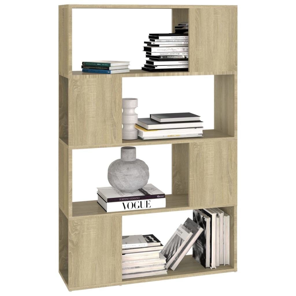 Boekenkast/kamerscherm 80x24x124,5 cm bewerkt hout sonoma eiken is nu te koop bij PeponiXL, paradijselijk wonen!