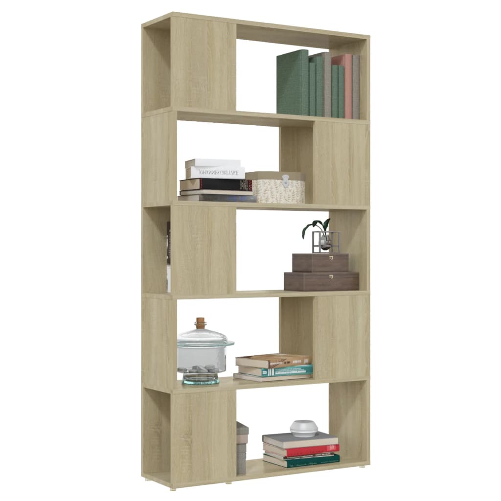 Boekenkast/kamerscherm 80x24x155 cm bewerkt hout sonoma eiken is nu te koop bij PeponiXL, paradijselijk wonen!