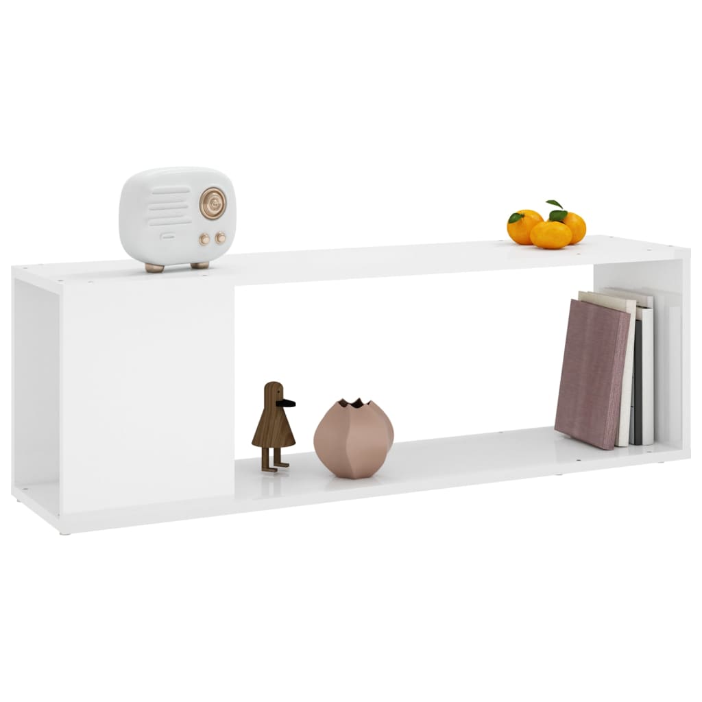 Tv-meubel 100x24x32 cm bewerkt hout hoogglans wit is nu te koop bij PeponiXL, paradijselijk wonen!