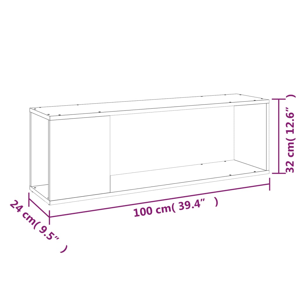 Tv-meubel 100x24x32 cm bewerkt hout hoogglans wit is nu te koop bij PeponiXL, paradijselijk wonen!
