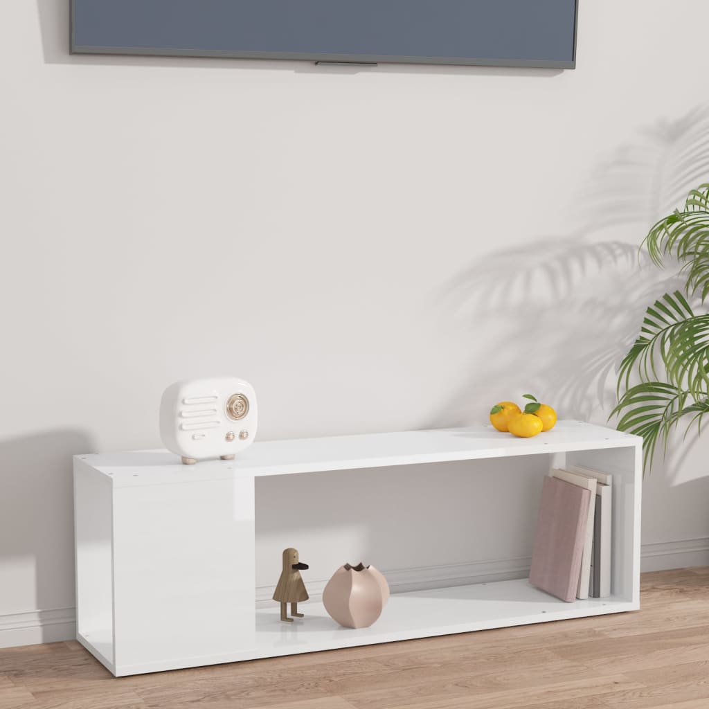 Tv-meubel 100x24x32 cm bewerkt hout hoogglans wit is nu te koop bij PeponiXL, paradijselijk wonen!