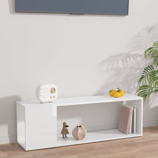 Tv-meubel 100x24x32 cm bewerkt hout hoogglans wit is nu te koop bij PeponiXL, paradijselijk wonen!
