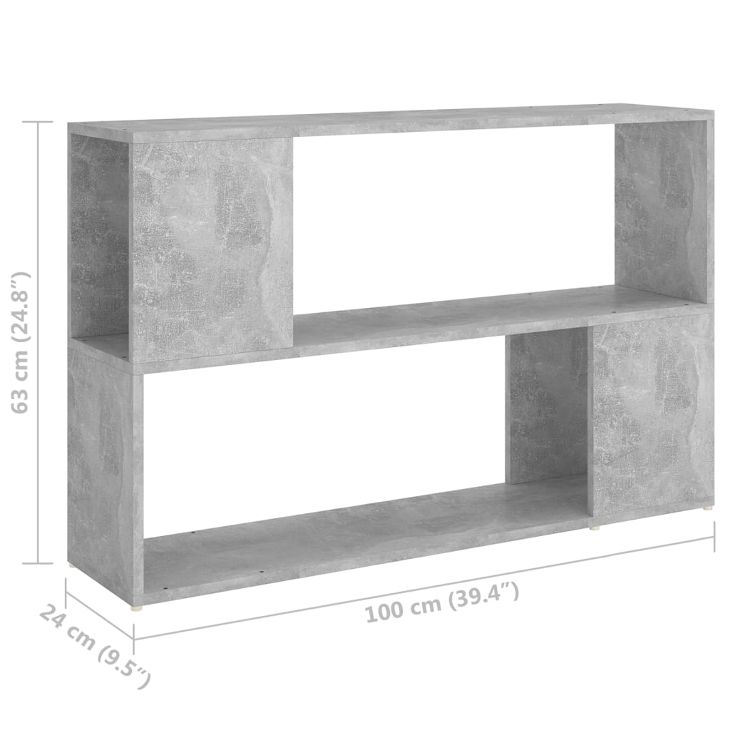 Boekenkast 100x24x63 cm bewerkt hout betongrijs is nu te koop bij PeponiXL, paradijselijk wonen!