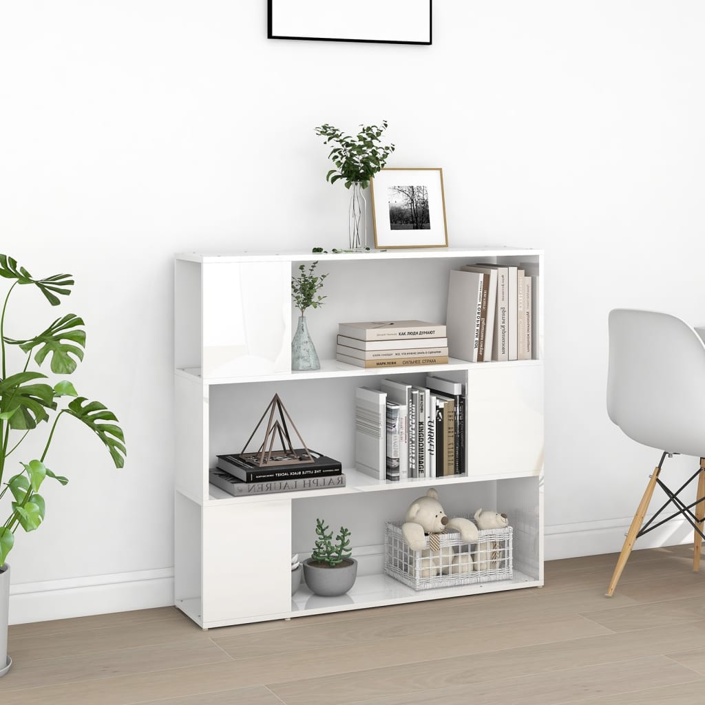 Boekenkast/kamerscherm 100x24x94 cm hoogglans wit is nu te koop bij PeponiXL, paradijselijk wonen!