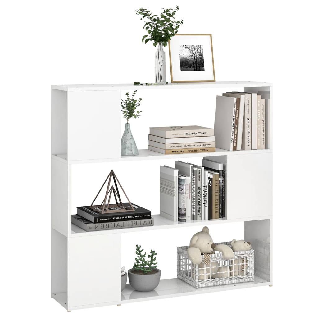 Boekenkast/kamerscherm 100x24x94 cm hoogglans wit is nu te koop bij PeponiXL, paradijselijk wonen!