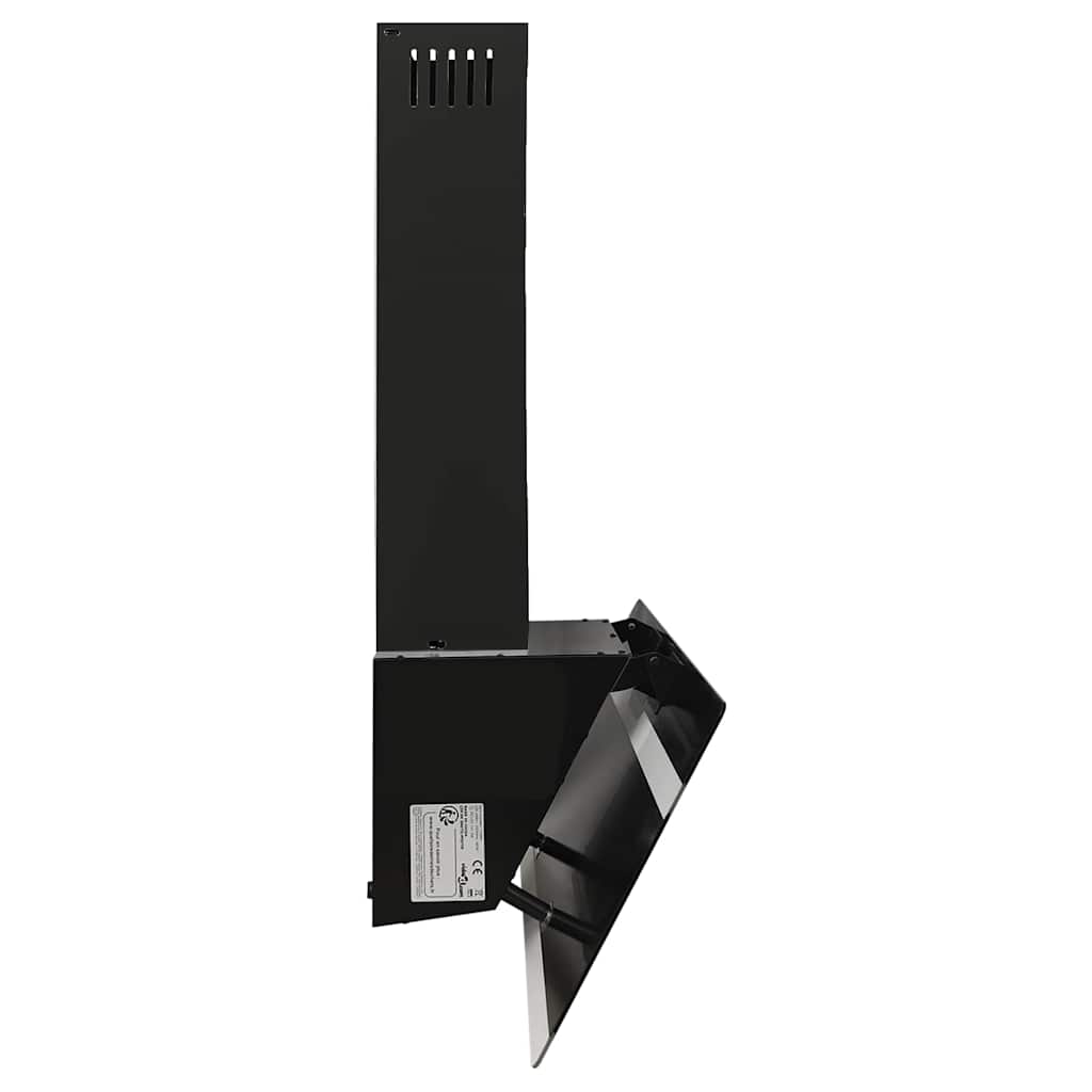 Wandafzuigkap 90 cm staal en gehard glas zwart