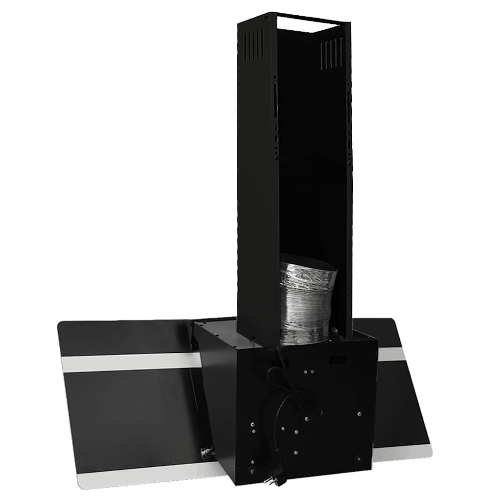 Wandafzuigkap 90 cm staal en gehard glas zwart