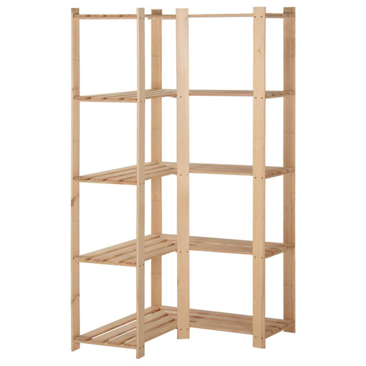 Hoekopbergrek 5-laags 82,5x82,5x170 cm massief grenenhout is nu te koop bij PeponiXL, paradijselijk wonen!