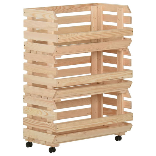 Groentetrolley 57x30x80 cm massief grenenhout is nu te koop bij PeponiXL, paradijselijk wonen!