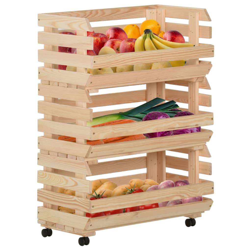 Groentetrolley 57x30x80 cm massief grenenhout is nu te koop bij PeponiXL, paradijselijk wonen!