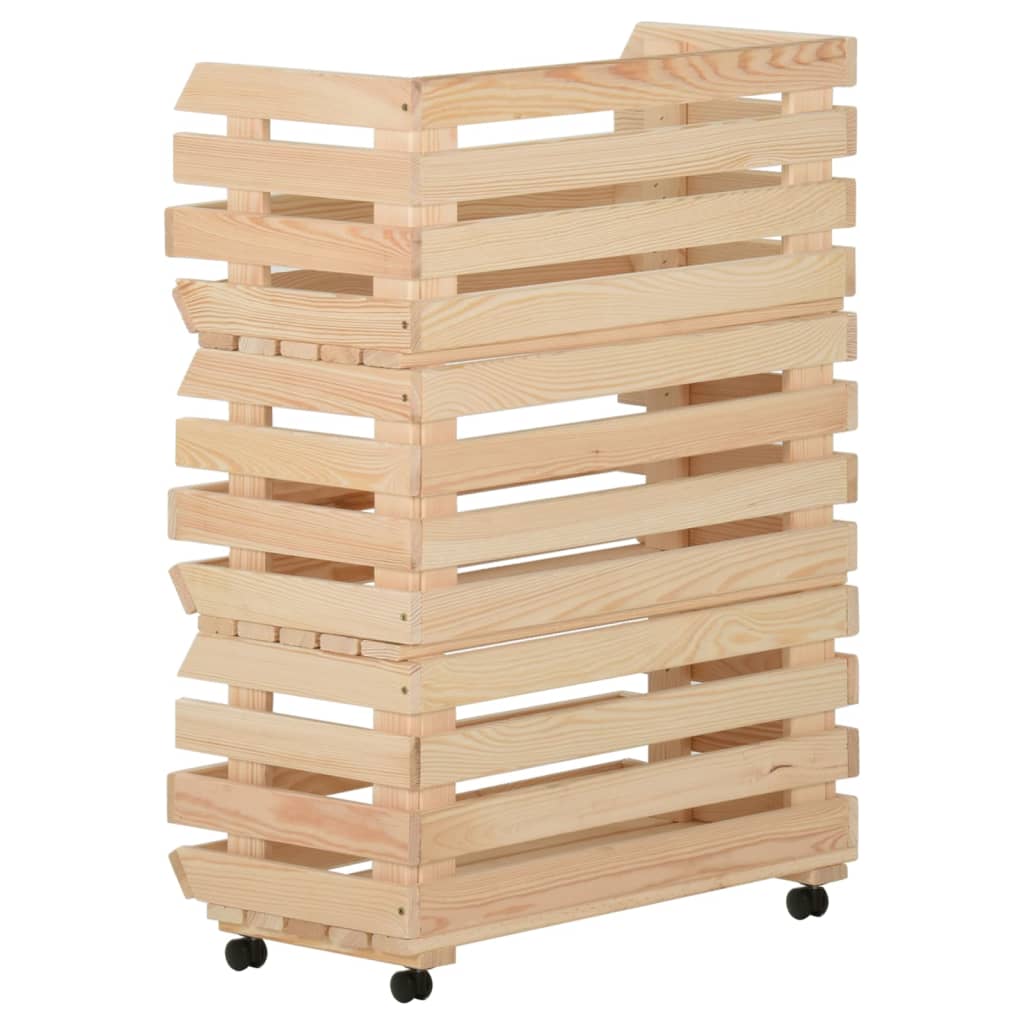 Groentetrolley 57x30x80 cm massief grenenhout is nu te koop bij PeponiXL, paradijselijk wonen!