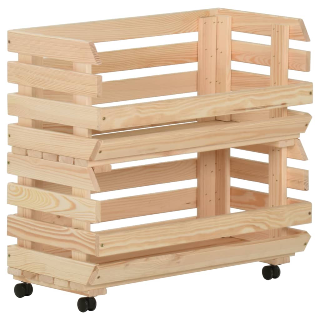 Groentetrolley 57x30x80 cm massief grenenhout is nu te koop bij PeponiXL, paradijselijk wonen!