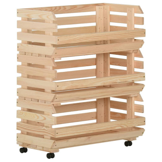 Groentetrolley 77x30x80 cm massief grenenhout is nu te koop bij PeponiXL, paradijselijk wonen!