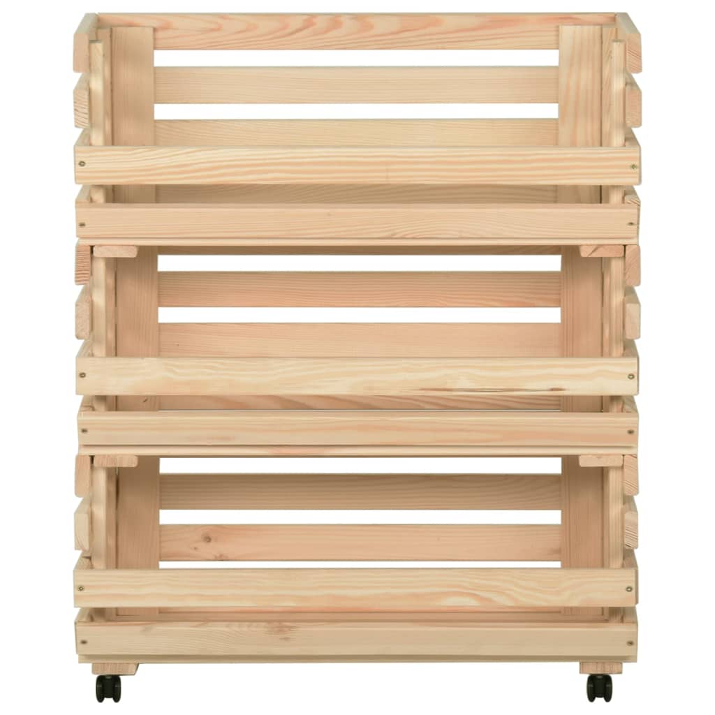 Groentetrolley 77x30x80 cm massief grenenhout is nu te koop bij PeponiXL, paradijselijk wonen!