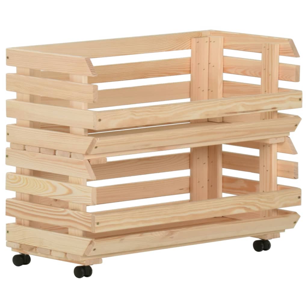 Groentetrolley 77x30x80 cm massief grenenhout is nu te koop bij PeponiXL, paradijselijk wonen!