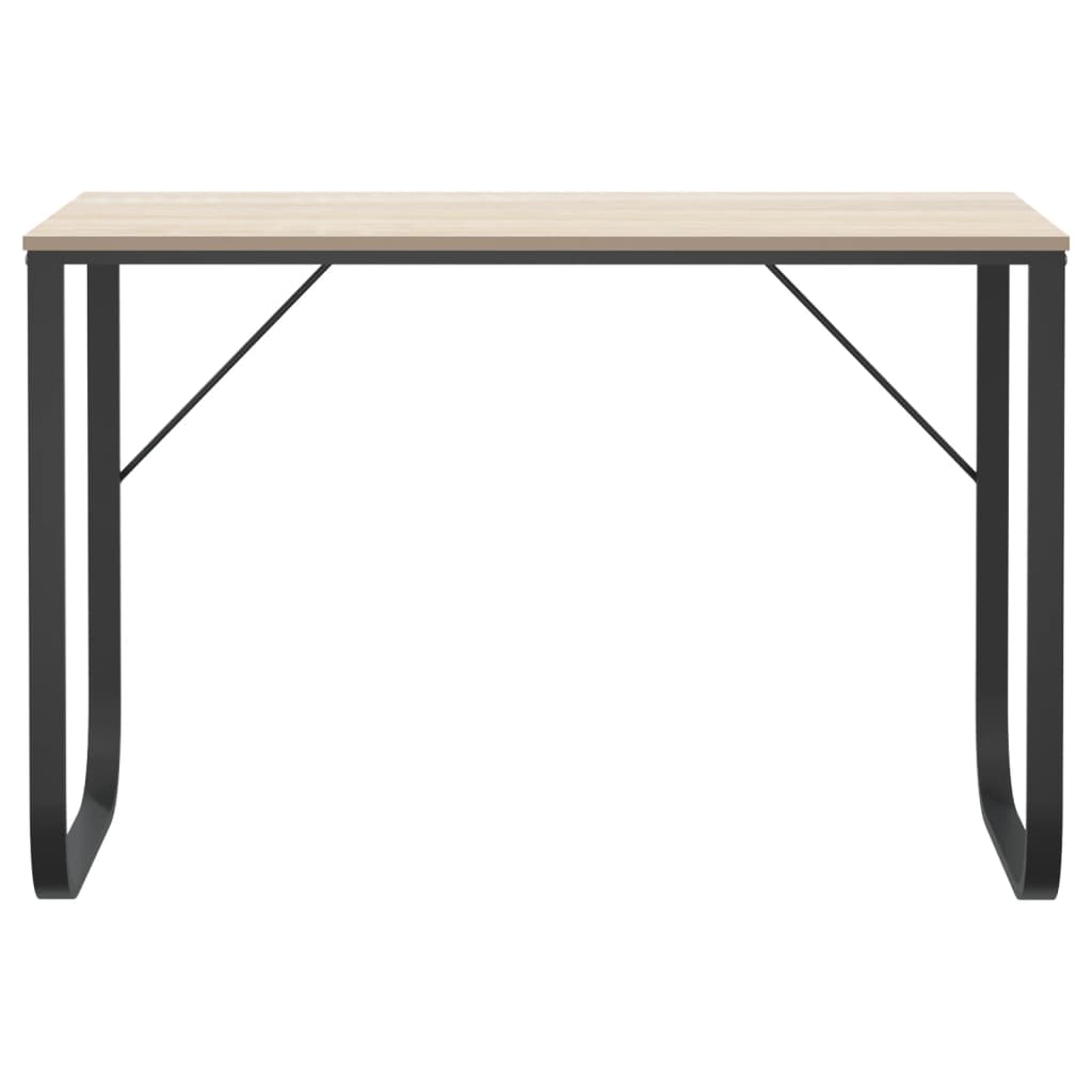 Computerbureau 110x60x73 cm spaanplaat zwart en eikenkleurig is nu te koop bij PeponiXL, paradijselijk wonen!