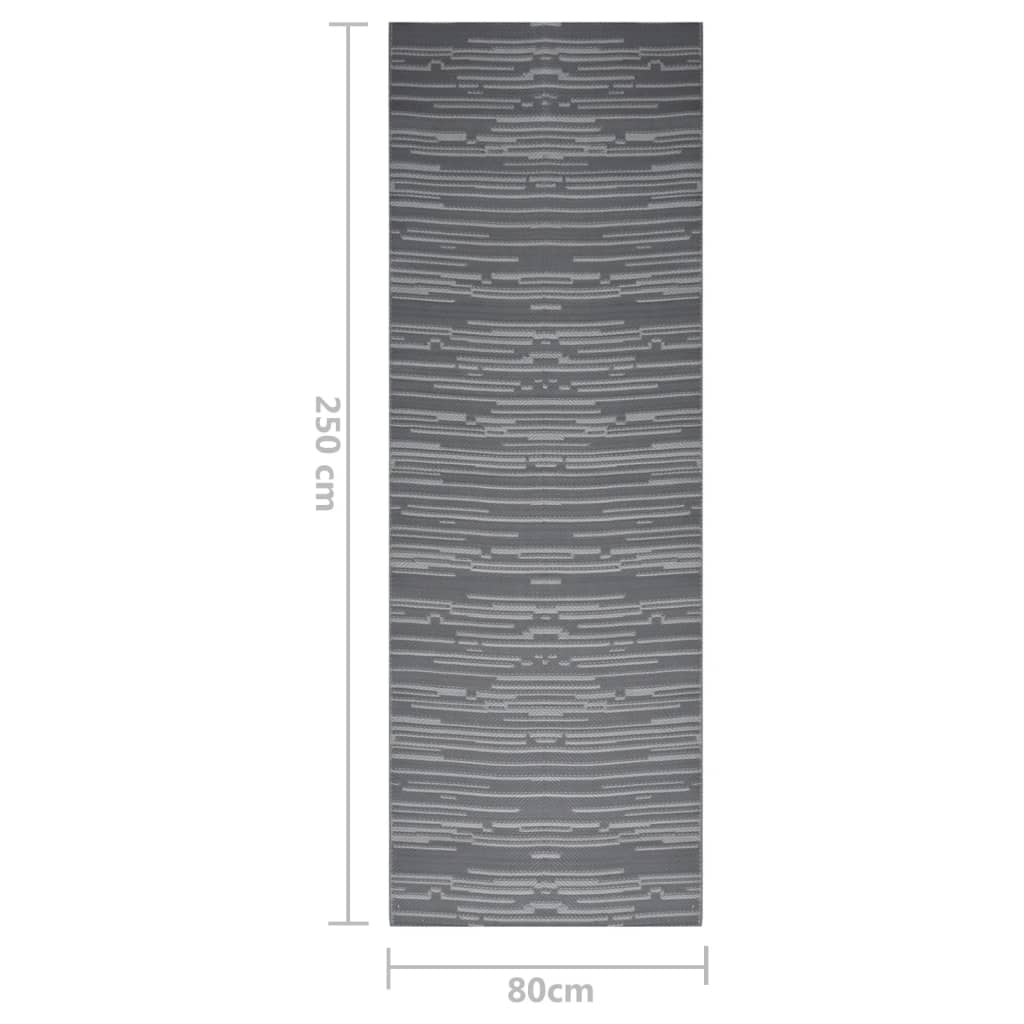 Buitenkleed ARAKIL 80x250 cm polypropeen antracietkleurig is nu te koop bij PeponiXL, paradijselijk wonen!