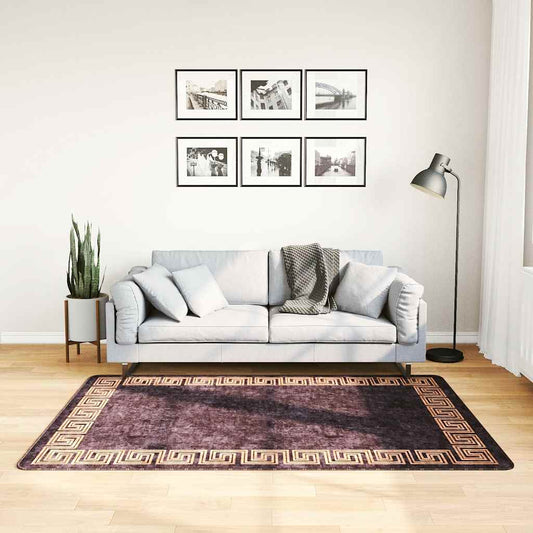 Vloerkleed wasbaar 120x180 cm zwart en goudkleurig is nu te koop bij PeponiXL, paradijselijk wonen!