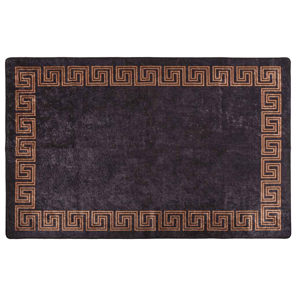 Vloerkleed wasbaar 160x230 cm zwart en goudkleurig is nu te koop bij PeponiXL, paradijselijk wonen!