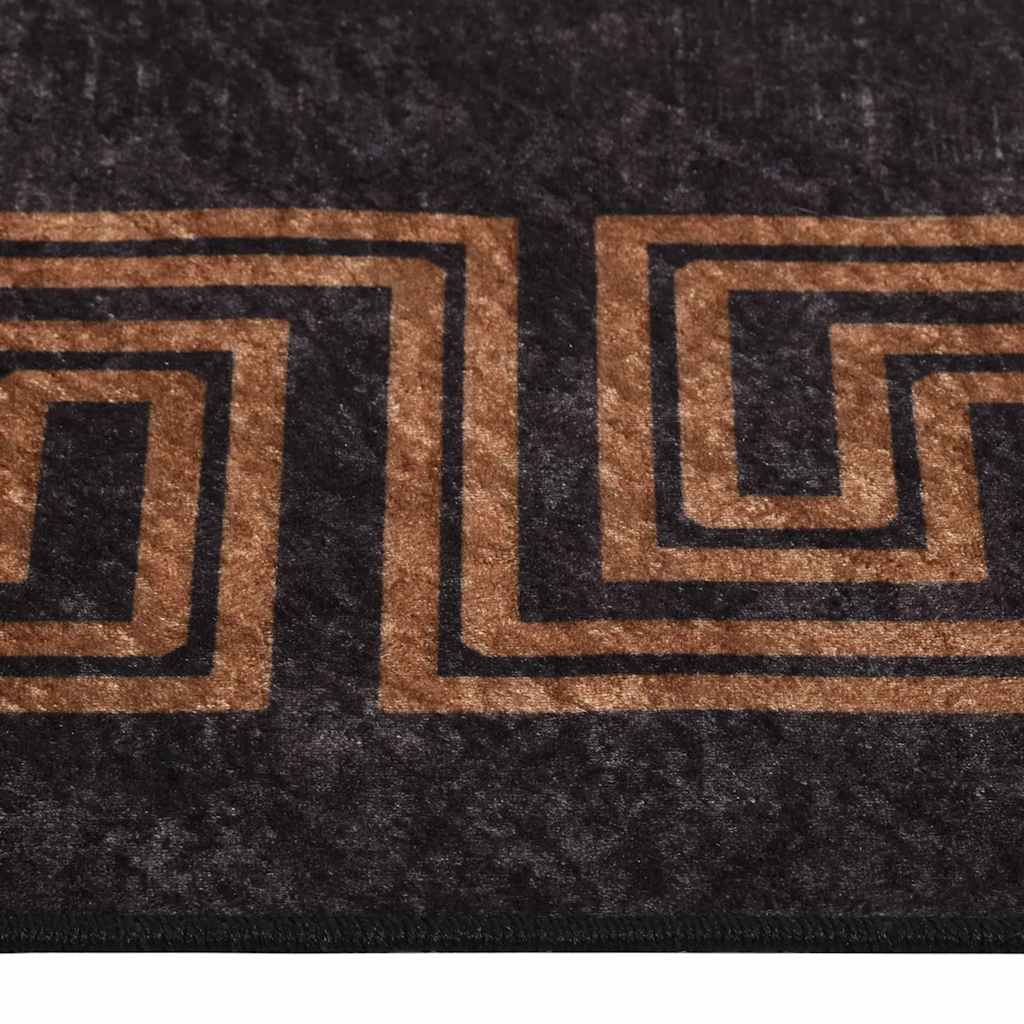 Vloerkleed wasbaar 160x230 cm zwart en goudkleurig is nu te koop bij PeponiXL, paradijselijk wonen!