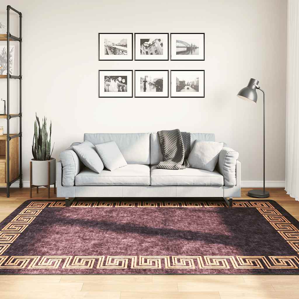 Vloerkleed wasbaar 160x230 cm zwart en goudkleurig is nu te koop bij PeponiXL, paradijselijk wonen!