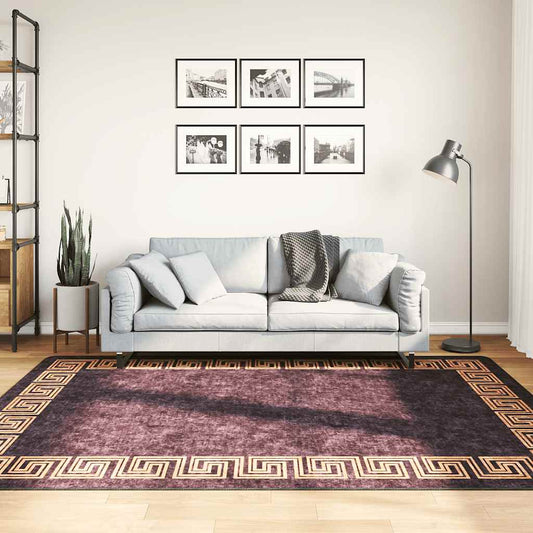 Vloerkleed wasbaar 160x230 cm zwart en goudkleurig is nu te koop bij PeponiXL, paradijselijk wonen!