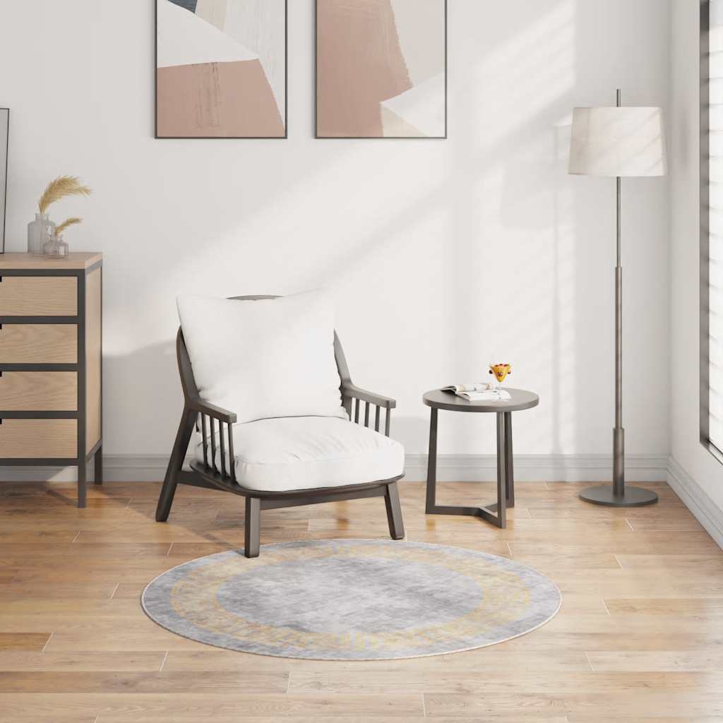 Vloerkleed wasbaar ø120 cm grijs is nu te koop bij PeponiXL, paradijselijk wonen!