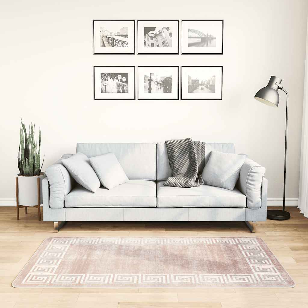 Vloerkleed wasbaar 80x150 cm beige is nu te koop bij PeponiXL, paradijselijk wonen!