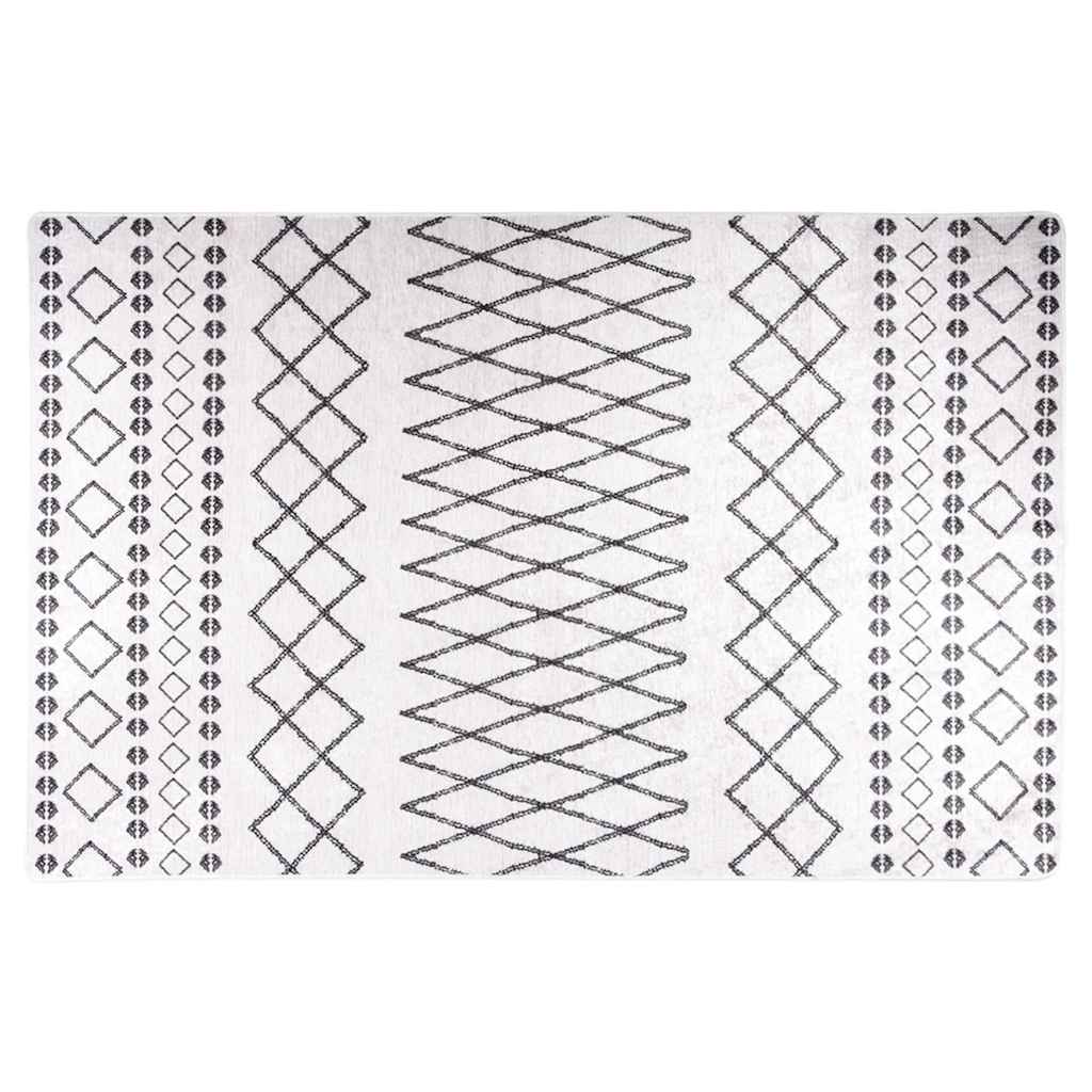 Vloerkleed wasbaar 80x150 cm zwart en wit is nu te koop bij PeponiXL, paradijselijk wonen!