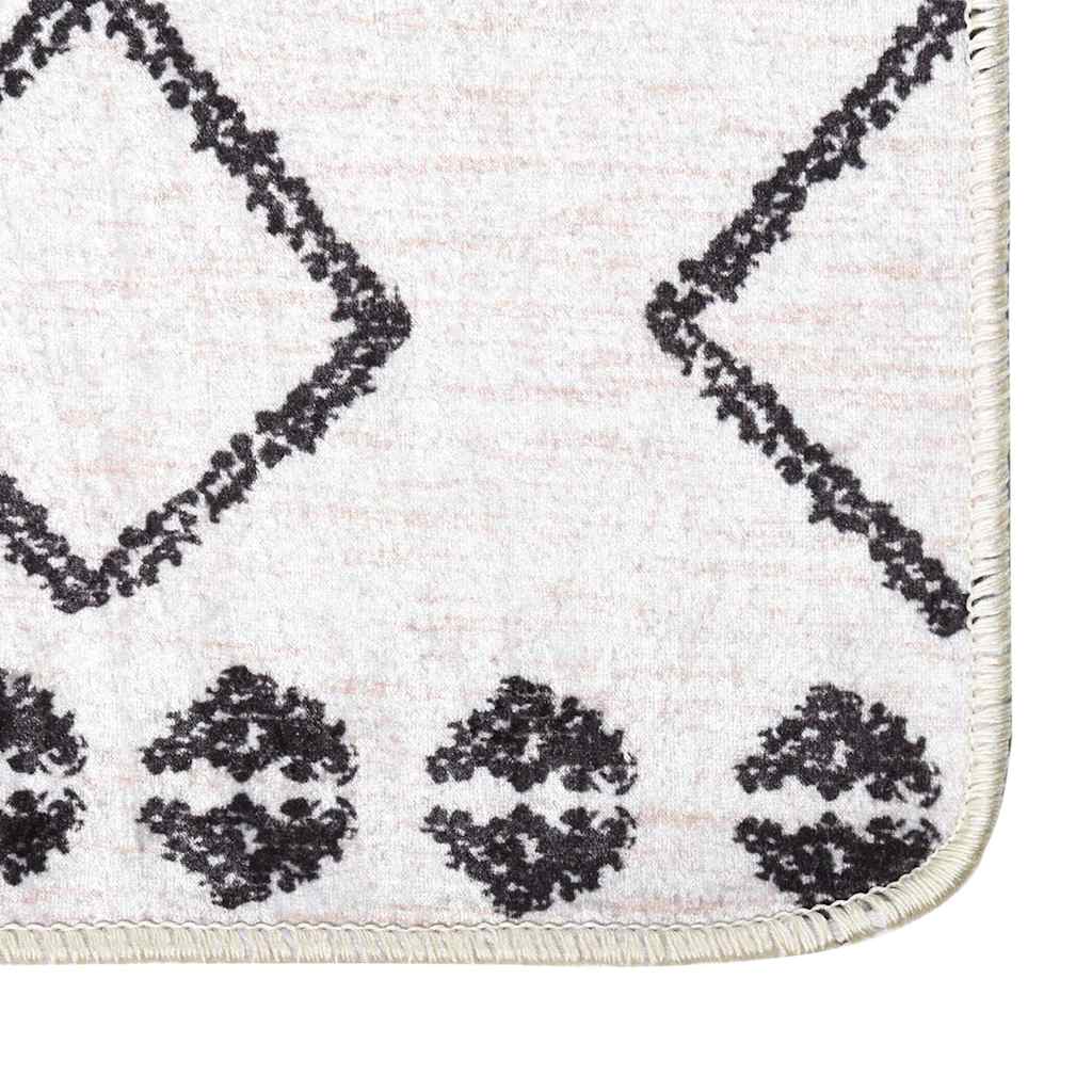 Vloerkleed wasbaar 80x150 cm zwart en wit is nu te koop bij PeponiXL, paradijselijk wonen!