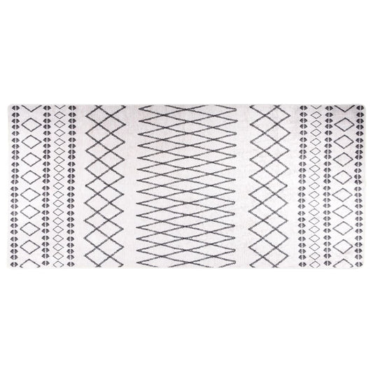 Vloerkleed wasbaar 80x300 cm zwart en wit is nu te koop bij PeponiXL, paradijselijk wonen!